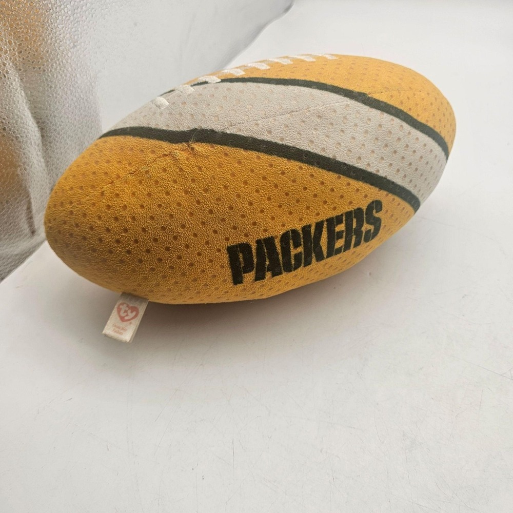 Green Bay Packers Plush Figure 11" Gold NFL Football Ty Beanie Ball